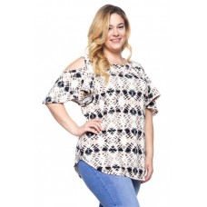 PT2147 BLACK BEIGE PLUS SIZE  TOP 1,2