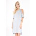 T-T10425 LTH BLUE OFF SHOULDER T-SHIRT DRESS 3,2,1