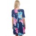 R10F--VC3500-ES NAVY BLUE FLOWERS SHORT SLEEVE DRESS 2,2,2