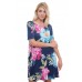 R10F--VC3500-ES NAVY BLUE FLOWERS SHORT SLEEVE DRESS 2,2,2