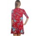 R10A-VC35733-6 BURGANDY FLOWERS CHOCKER DRESS CRISS CROSS ON FRONT 2,2,2