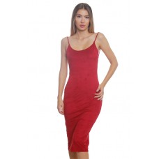 R10C-AD42443 BURGANDY SUEDE SPAGHETTI STRAP MIDI DRESS 2,2,2