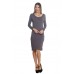 S3B-D1507132 GREY LONG SLEEVE O-NECK MIDI DRESS 2,2,2