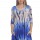 R10C-VC3514-SLUB BLUE BEIGE TIE DYE 3/4 SLEEVE CUT OFF SHOULDER DRESS 2,2,2