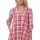 R2F-VC3014-4 RED CREAM PLAID 3/4 SLEEVE V-NECK TUNIC DRESS 2,2,2